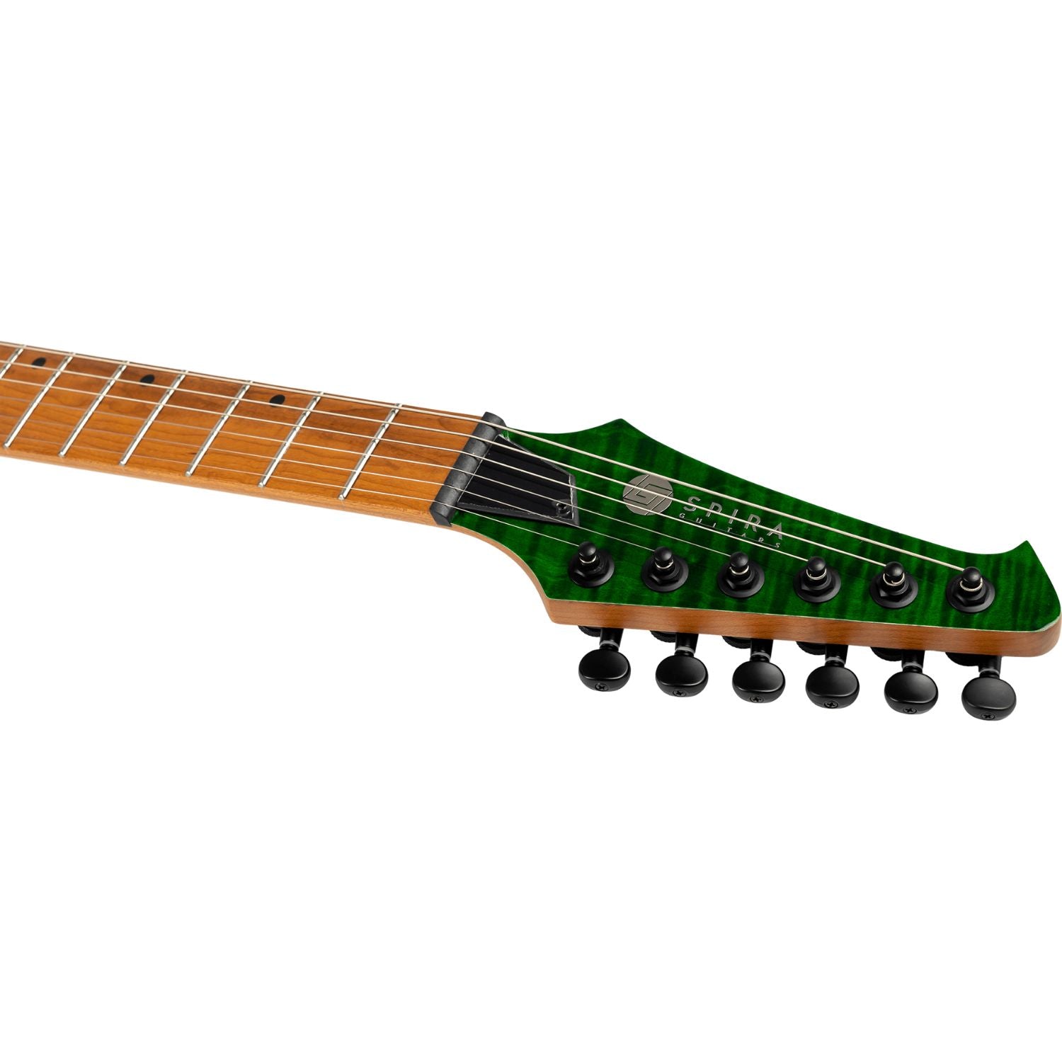 Spire Electric Guitars Spira S-450 High Performance Rock Weapon for Faster Playing 6 String Electric Guitar #color_trans-green-gloss