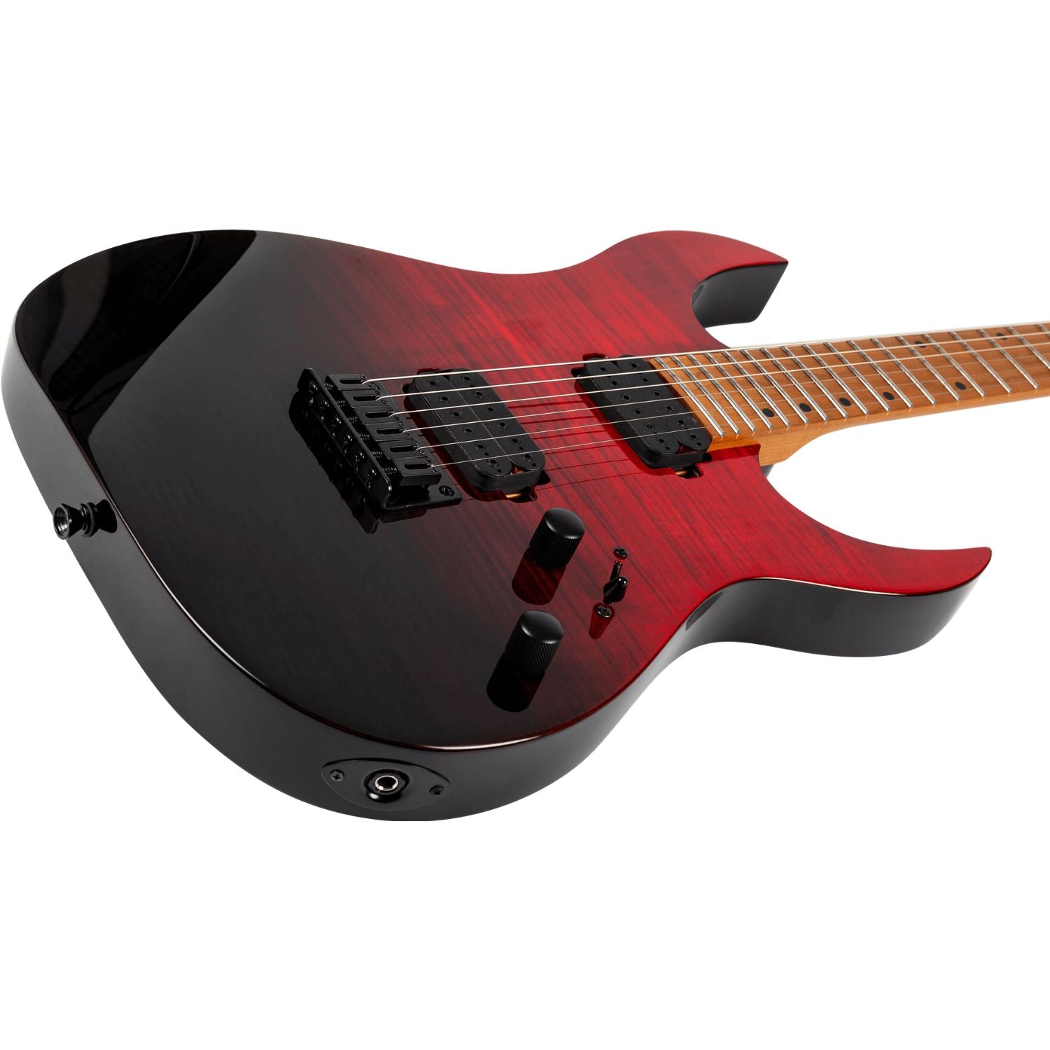 Spire Electric Guitars Spira S-450 High Performance Rock Weapon for Faster Playing 6 String Electric Guitar #color_trans-red/black-gloss