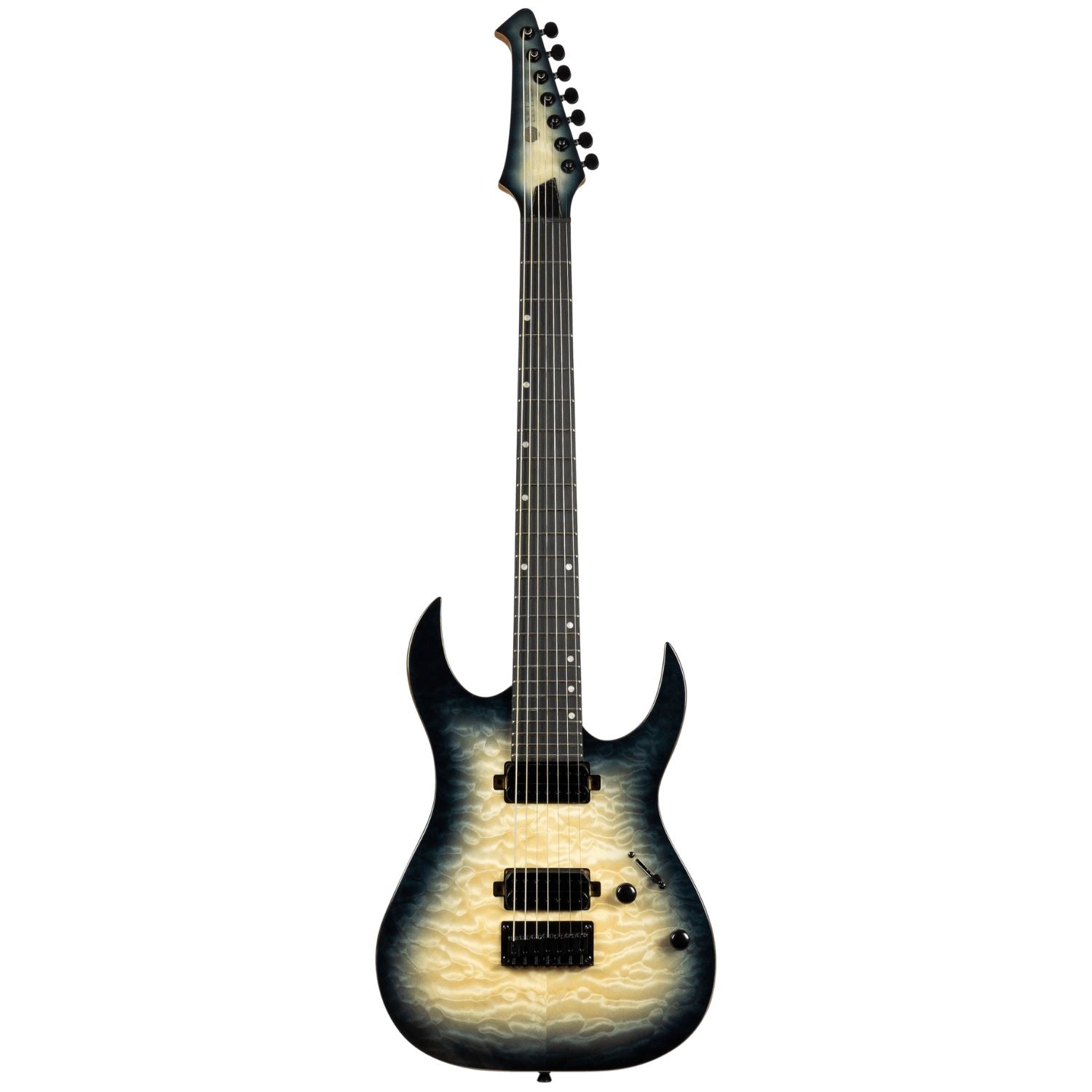 Spire Electric Guitars Trans Grey and Fireburst Spira S-507 QGY E 7 String Electric Guitar