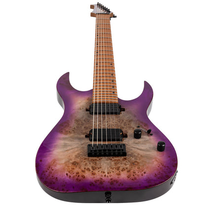 Spire Electric Guitars Trans Purple Gloss Spira S-457 High Performance 7 String Electric Guitar 
