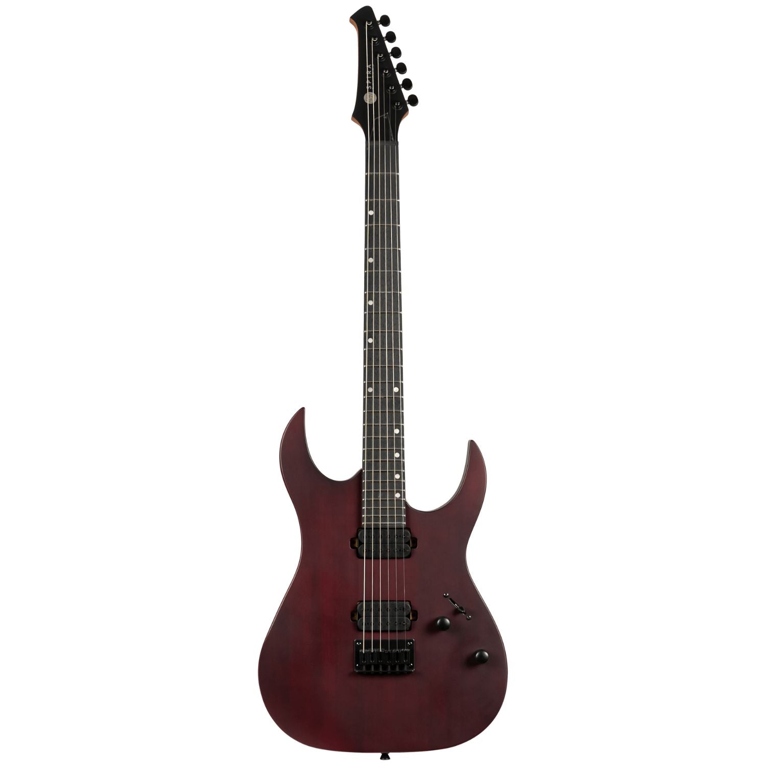 Spire Electric Guitars Wine Red Satin Spira S-400 Sleek High-Performance Double Cutaway 6 String Electric Guitar #color_wine-red-satin