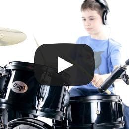 Stagg Acoustic Drum Kits Stagg TIM JR 5/16 5-Piece Junior Drum Set with Cymbals, Throne, Sticks