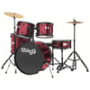 Stagg Acoustic Drum Kits Wine Red Stagg TIM122B BK Drum Set (Black) with Cymbals, Drum Throne & Sticks