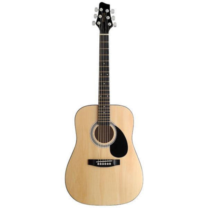 stagg acoustic guitar bundles stagg sw 201 3/4 size - natural acoustic guitar bundle with gigbag, picks, strap and polishing cloth