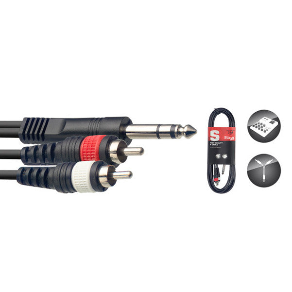 stagg cables and connectors stagg syc3/ps2cm e audio cable with lifetime warranty - 3 metres