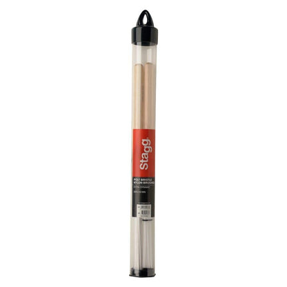 stagg drumsticks stagg sbru10-wn polybristle nylon brushes with maple handle