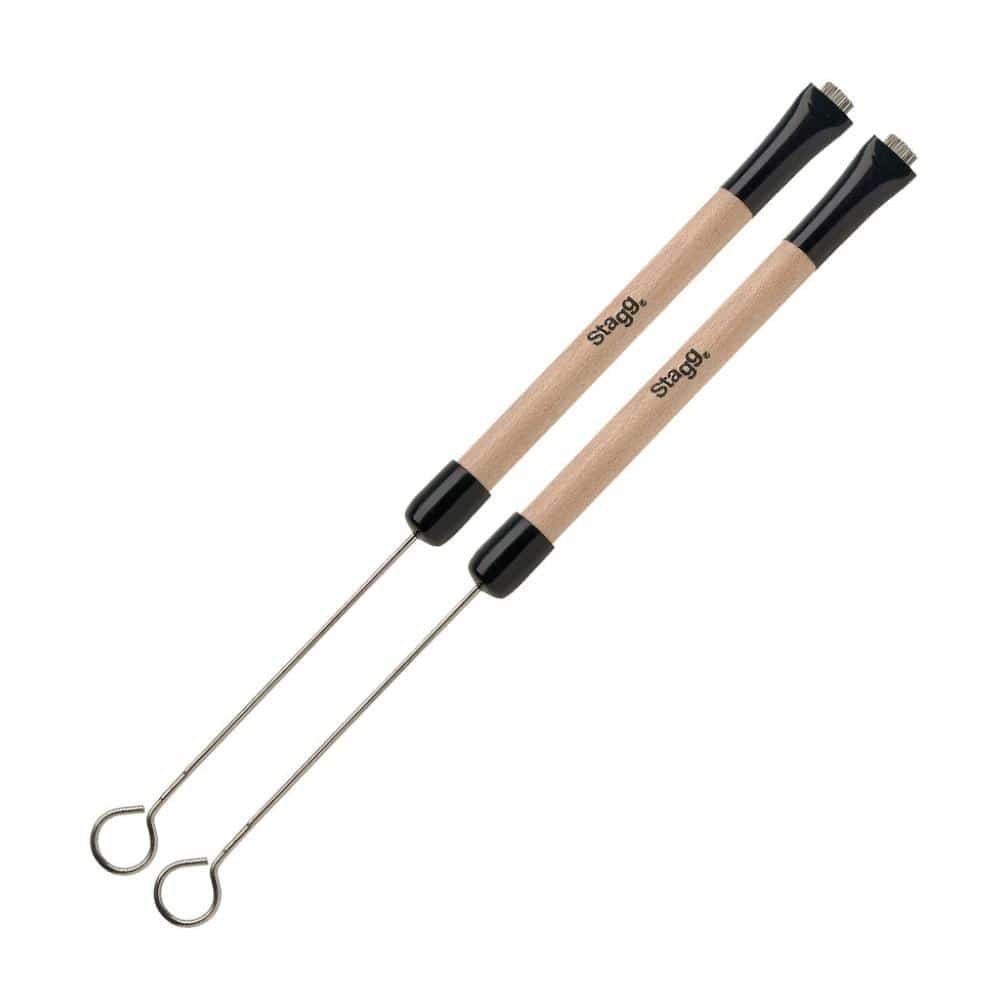 stagg drumsticks stagg sbru20-wm telescopic wire brushes with wooden handle
