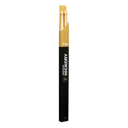 Stagg Drumsticks Stagg SHV2B Hickory V Series 2B Wood Tip Drumstick