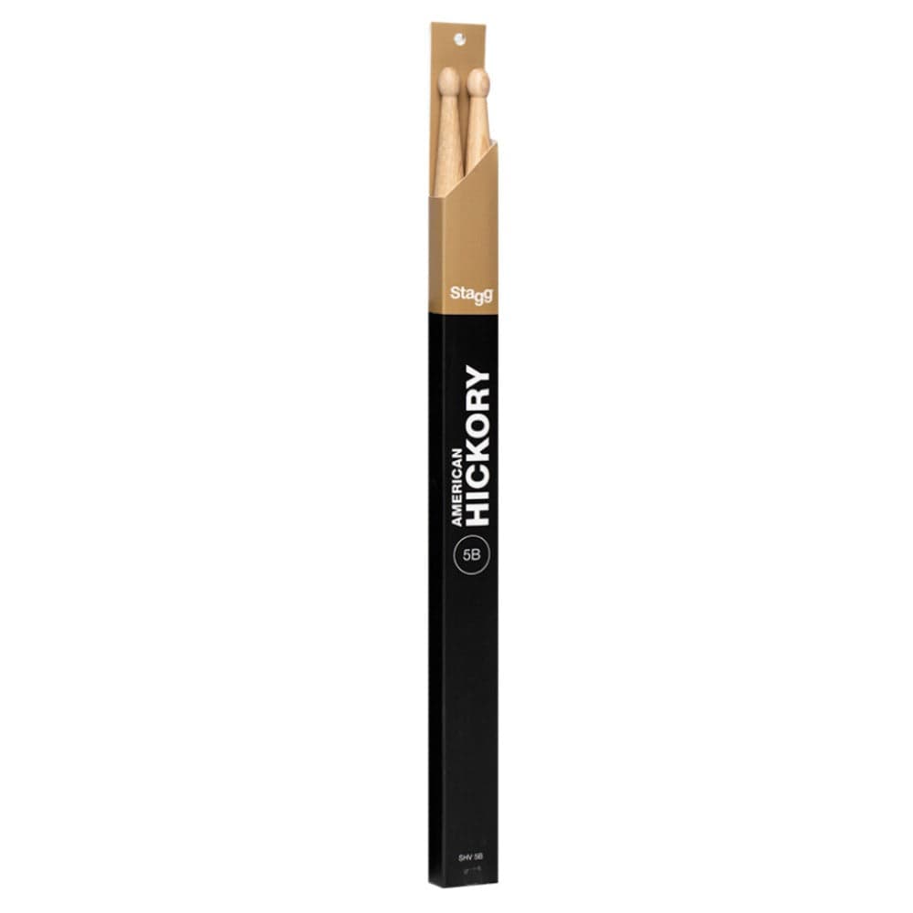 Stagg Drumsticks Stagg SHV5B Hickory V Series 5B Wood Tip Drumstick