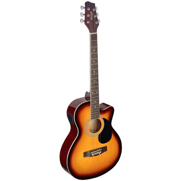 Stagg Electro Acoustic Guitars Sunburst Stagg Auditorium Cutaway Electro-Acoustic Guitar
