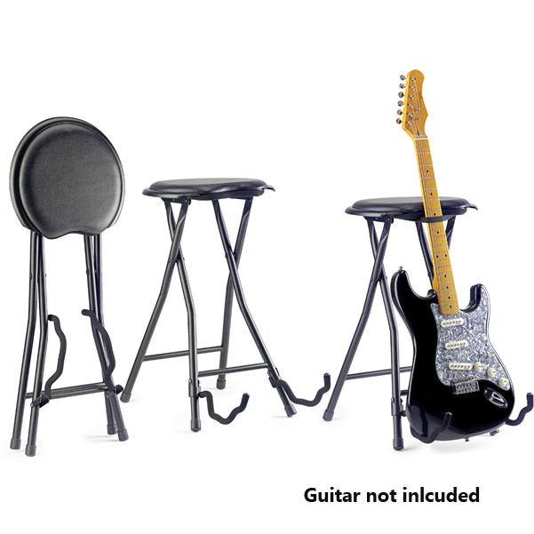 stagg guitar stools stagg gist-300 foldable round stool with built-in guitar stand