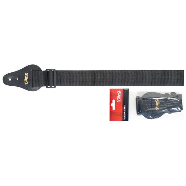 stagg guitar straps stagg 2 inches nylon guitar strap - black