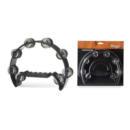 stagg hand percussions black stagg tab-2 cutaway tambourine    