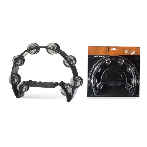 stagg hand percussions black stagg tab-2 cutaway tambourine    