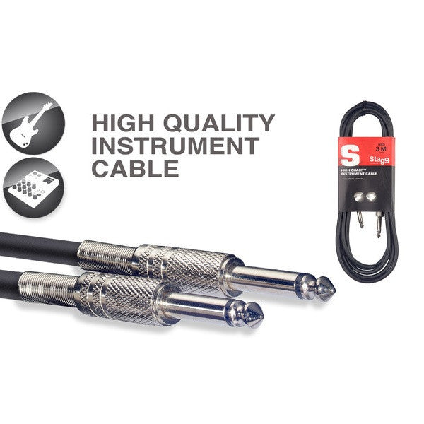 stagg instrument cables stagg sgc10 standard instrument cable with lifetime warranty - 10 metres