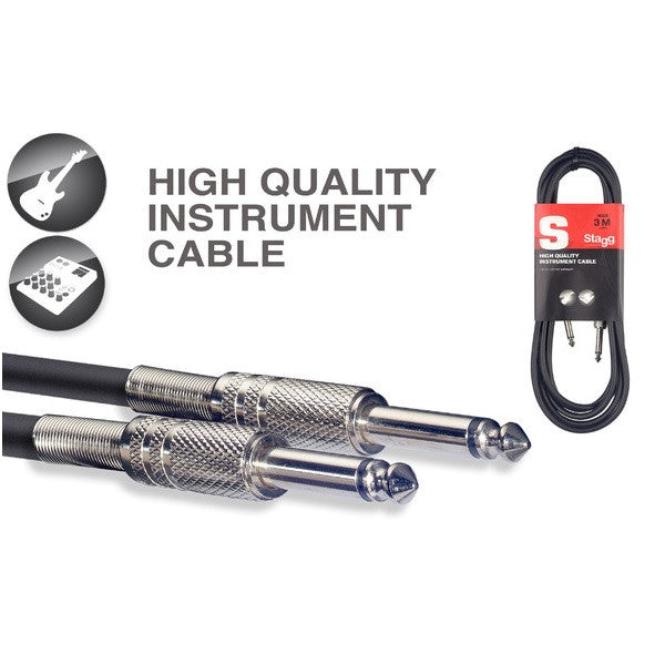 stagg instrument cables stagg sgc6 standard instrument cable with lifetime warranty - 6 metres