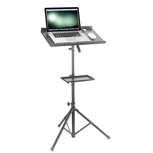 stagg laptop stands stagg laptop stand with extra table - black