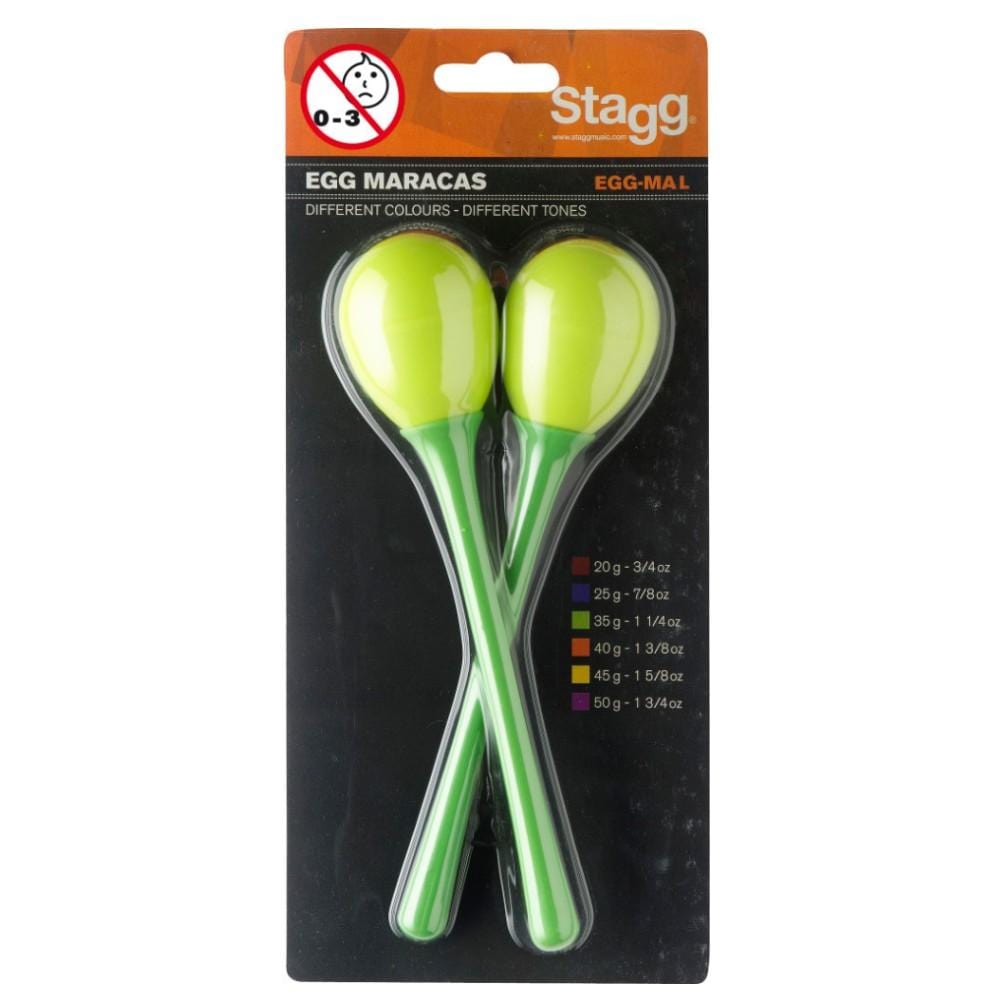 stagg maracas large / green stagg pair of plastic egg maracas    #size_large,color_green