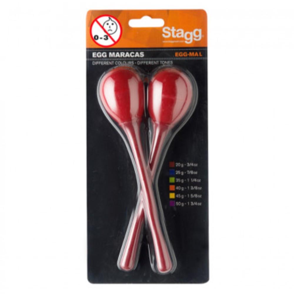 Stagg Maracas Large / Red Stagg Pair of Plastic Egg Maracas