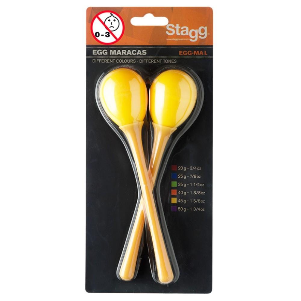 stagg maracas large / yellow stagg pair of plastic egg maracas    #size_large,color_yellow