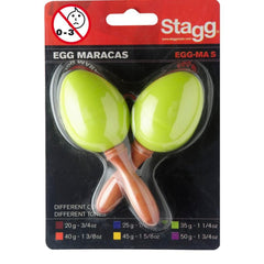 Stagg Maracas Small / Green Stagg Pair of Plastic Egg Maracas