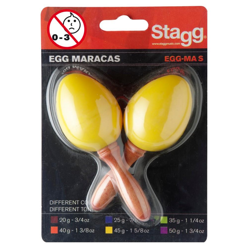 stagg maracas small / yellow stagg pair of plastic egg maracas    #size_small,color_yellow