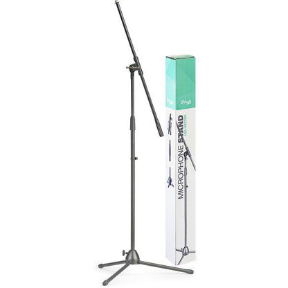 stagg microphone stands stagg mis-0822bk microphone boom stand with folding legs