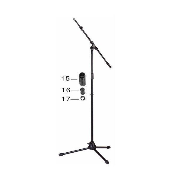 stagg microphone stands stagg mis-2024bk heavy telescopic microphone boom stand