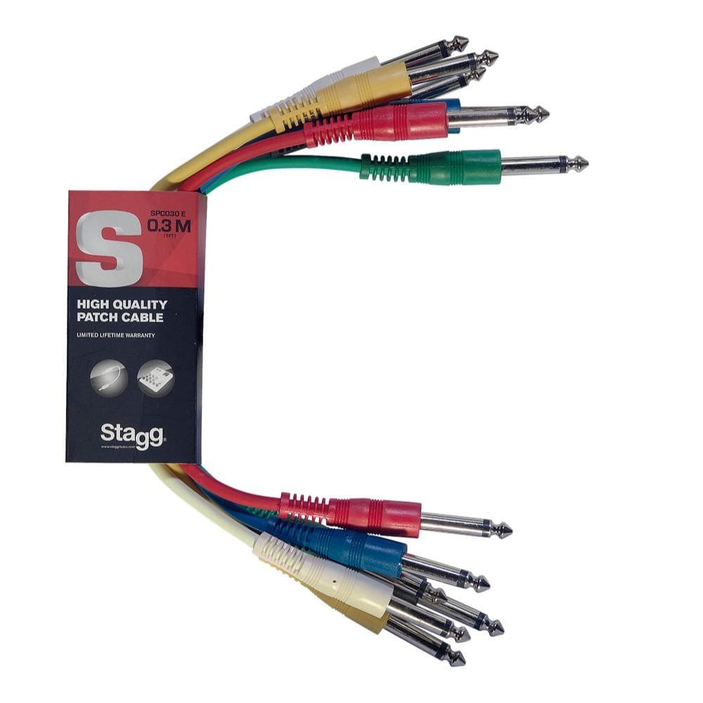 stagg patch cables stagg spc030 e moulded 30cm patch cable - 6pcs