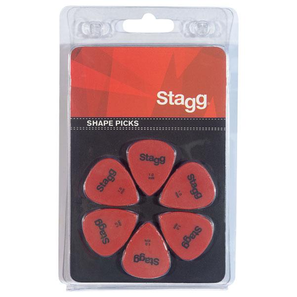 stagg picks stagg 1mm standard plastic picks red - pack of 6