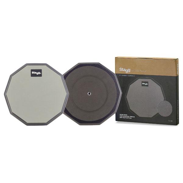 stagg practice pads & devices stagg td-08r 8 inches desktop practice pad 10 sided shape