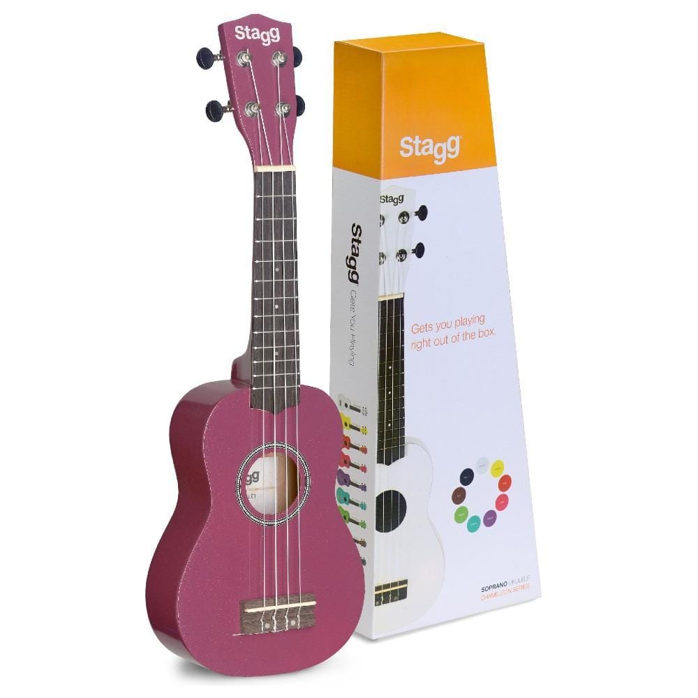 stagg soprano ukuleles violet stagg us soprano ukulele with bag   #color_violet