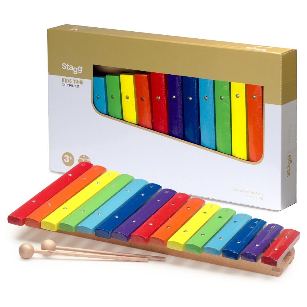Stagg Xylophones Stagg XYLO J15 RB 15 Keys Rainbow Color Xylophone