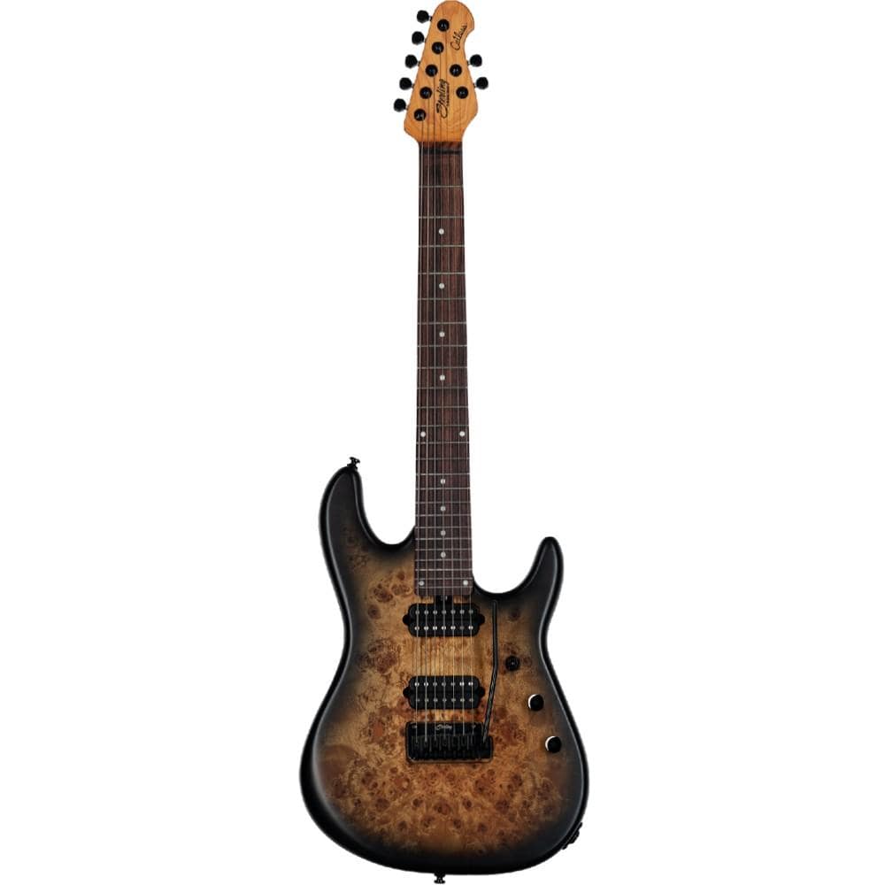 sterling by music man electric guitars natural poplar burl burst sterling by music man richardson7 cutlass signature 7-strings electric guitar with gigbag   