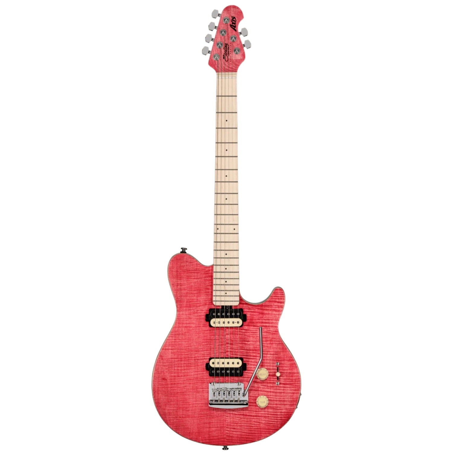 Sterling by Music Man Electric Guitars Satin Pink Sterling by Music Man AX3FM Axis Flame Maple Top Electric Guitar