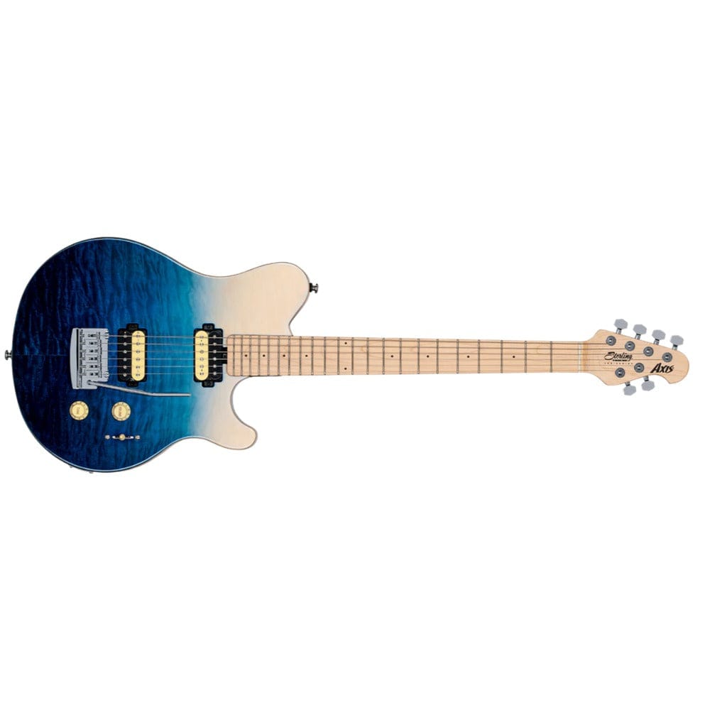 sterling by music man electric guitars sterling by music man axis ax3 quilted maple 6-string electric guitar      #color_spectrum-blue