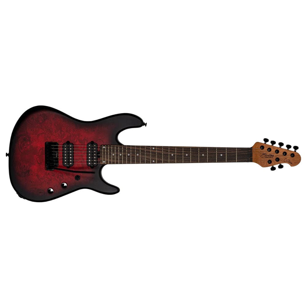 sterling by music man electric guitars sterling by music man richardson7 cutlass signature 7-strings electric guitar with gigbag   #color_dark-scarlet-burst-satin