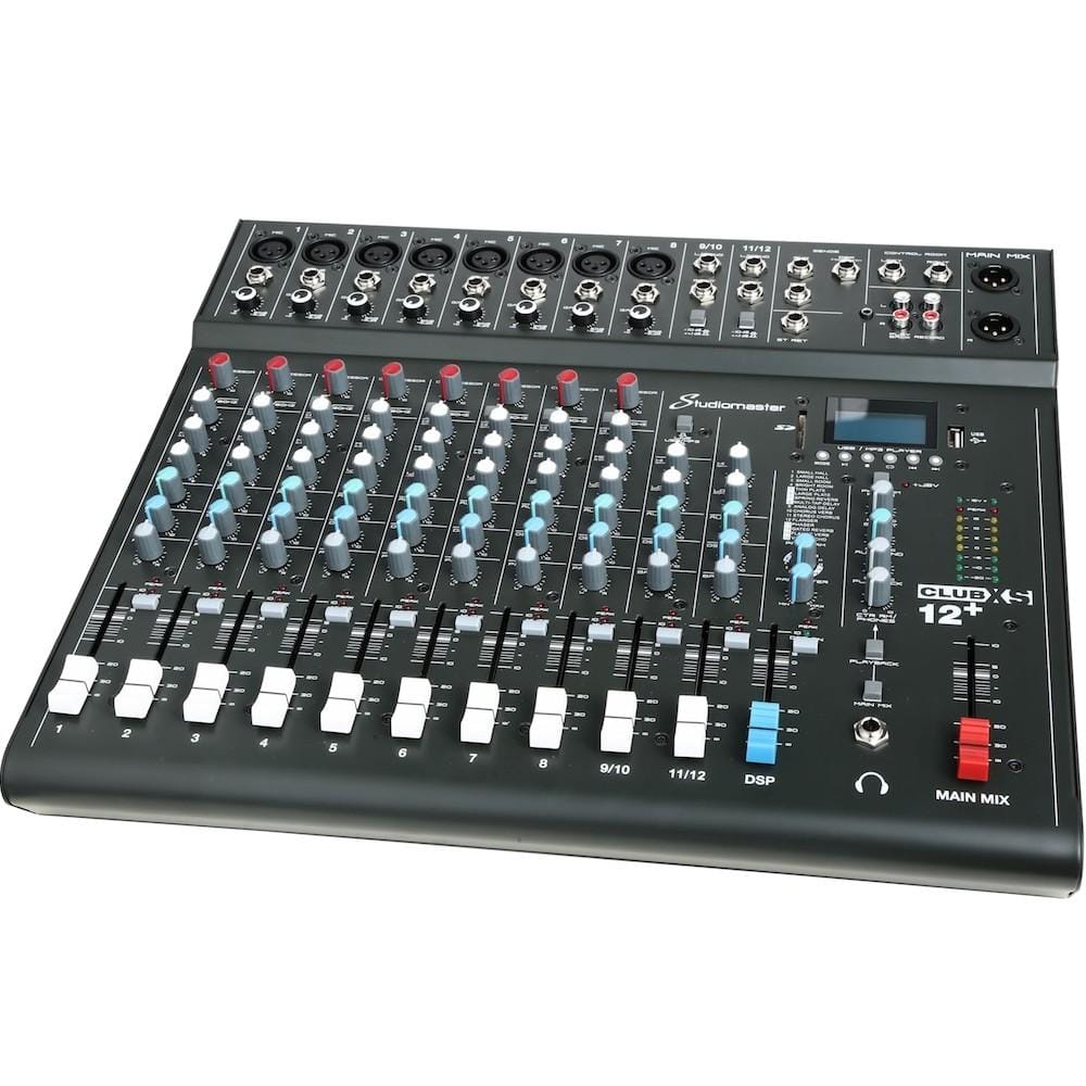 studiomaster analog mixers studiomaster club xs12+ 12 channel analog mixer