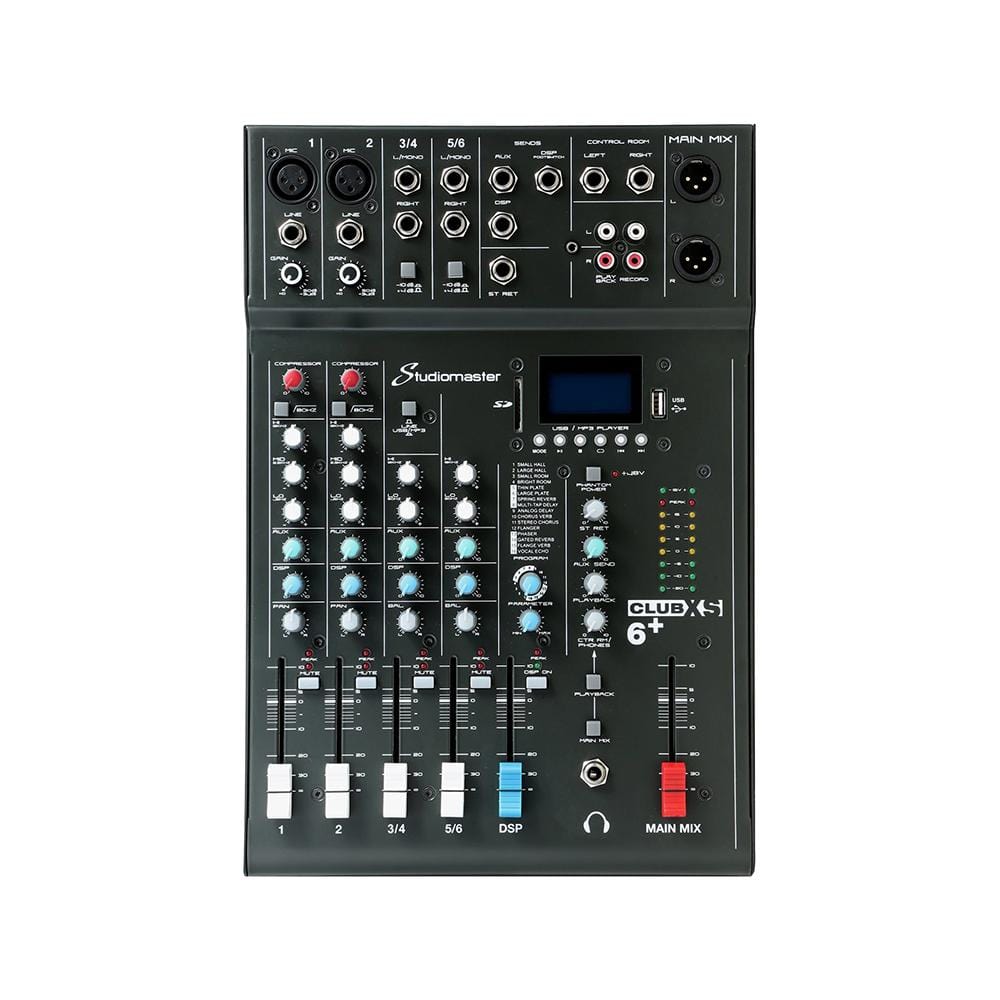 studiomaster analog mixers studiomaster club xs6+ 6 channel analog mixer