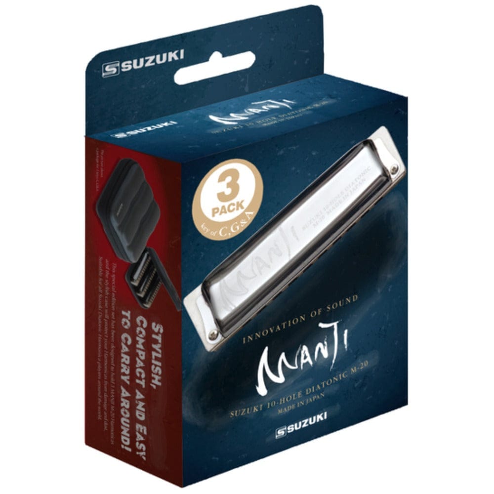 suzuki harmonicas suzuki m-20-mp manji harmonica package - pack of 3