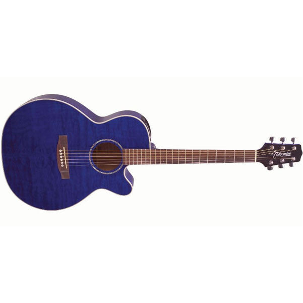 Takamine Electro Acoustic Guitars Takamine EG440C QMT Semi-Acoustic Guitar with TP-4T P/U - Trans Blue