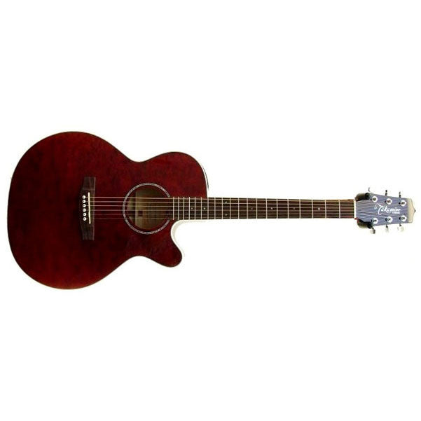 takamine electro acoustic guitars takamine eg440c qmt semi-acoustic guitar with tp-4t p/u - trans red