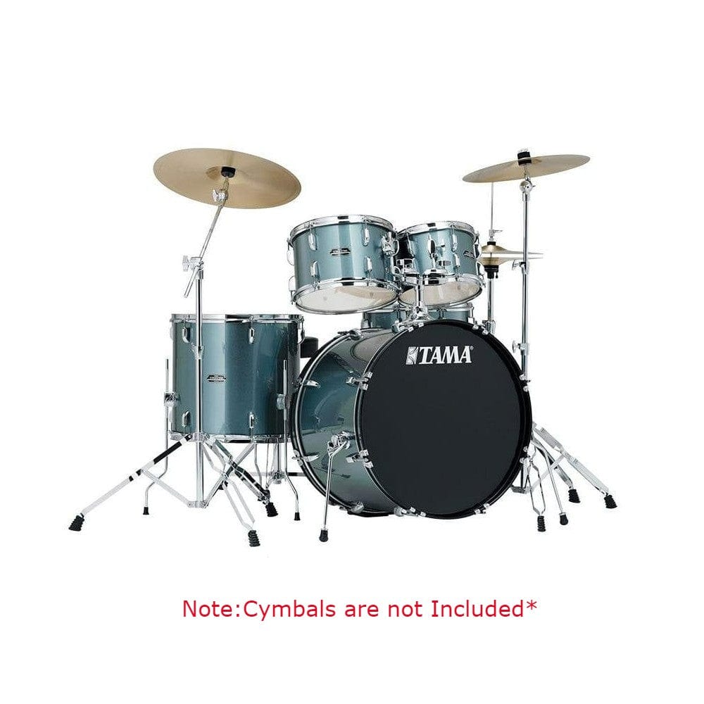 tama acoustic drum kits charcoal silver tama stagestar sg50h5 5-piece acoustic drum kit with 20-inch bass drum kit   