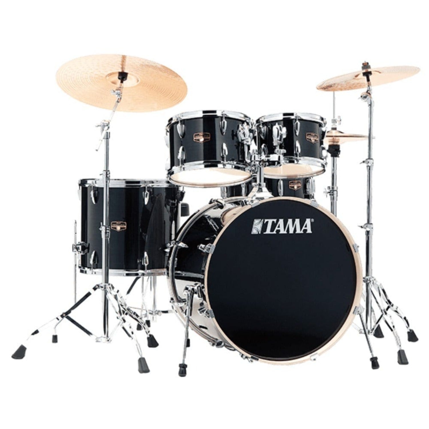 Tama Acoustic Drum Kits Hairline Black Tama IP58H6W Imperialstar 5 Piece Acoustic Drum Kit with Hardware #color_hairline-black