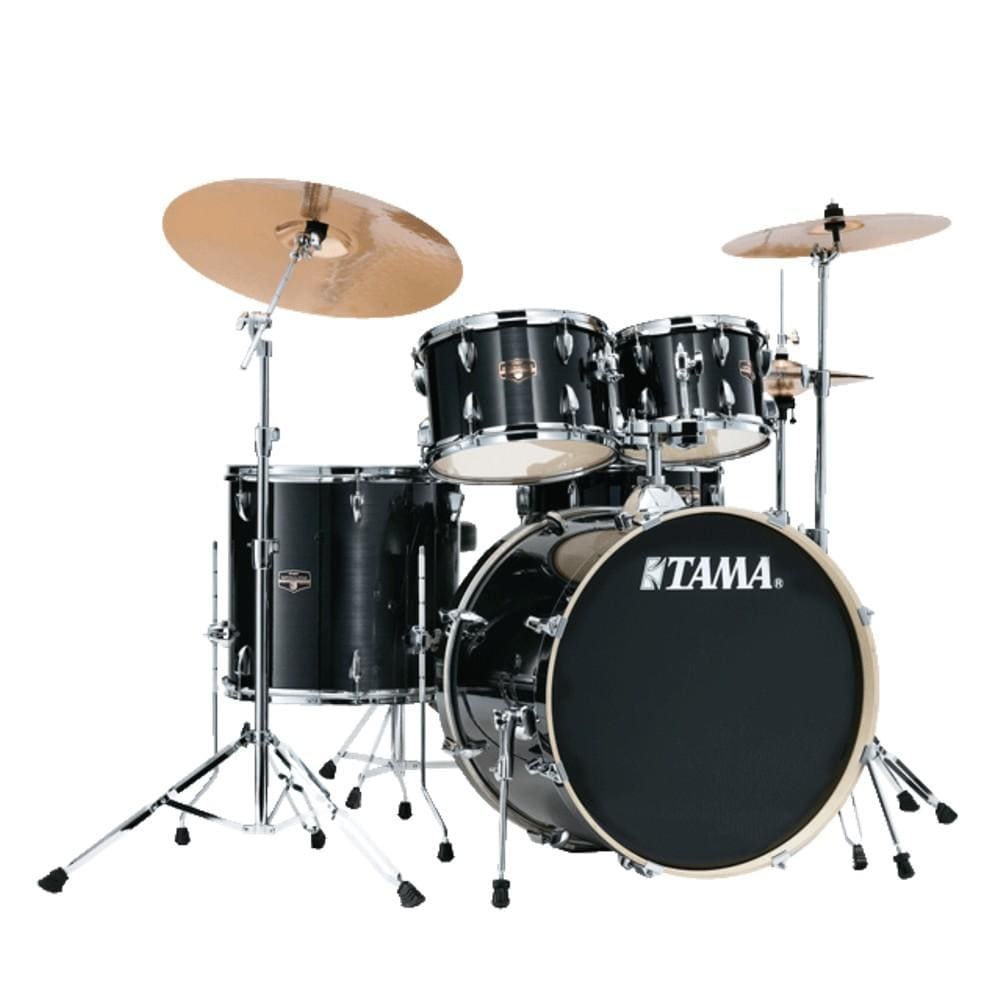 tama acoustic drum kits hairline black w/ chrome hardware tama ie58h6w imperialstar drum kits 18 inch    #color_hairline-black-w--chrome-hardware