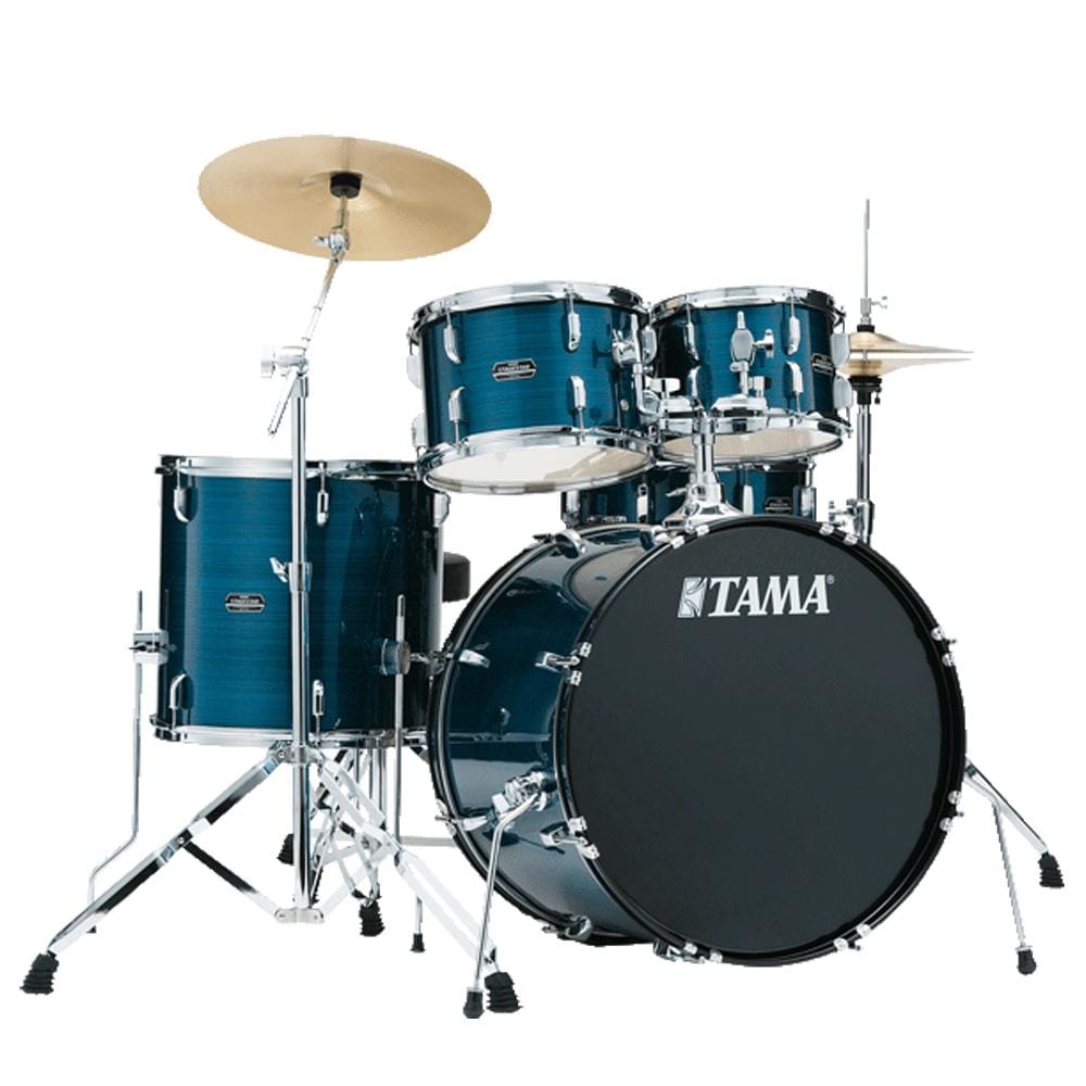 Tama Acoustic Drum Kits Hairline Blue Tama Stagestar SG52KH5 5-Piece Acoustic Drum Kit with 22-Inch Bass Drum, Hardware & Cymbal