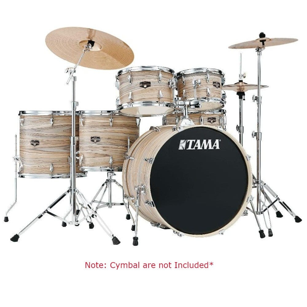 tama acoustic drum kits natural zebrawood wrap tama ie62h6w imperialstar acoustic drum kit    #color_natural-zebrawood-wrap
