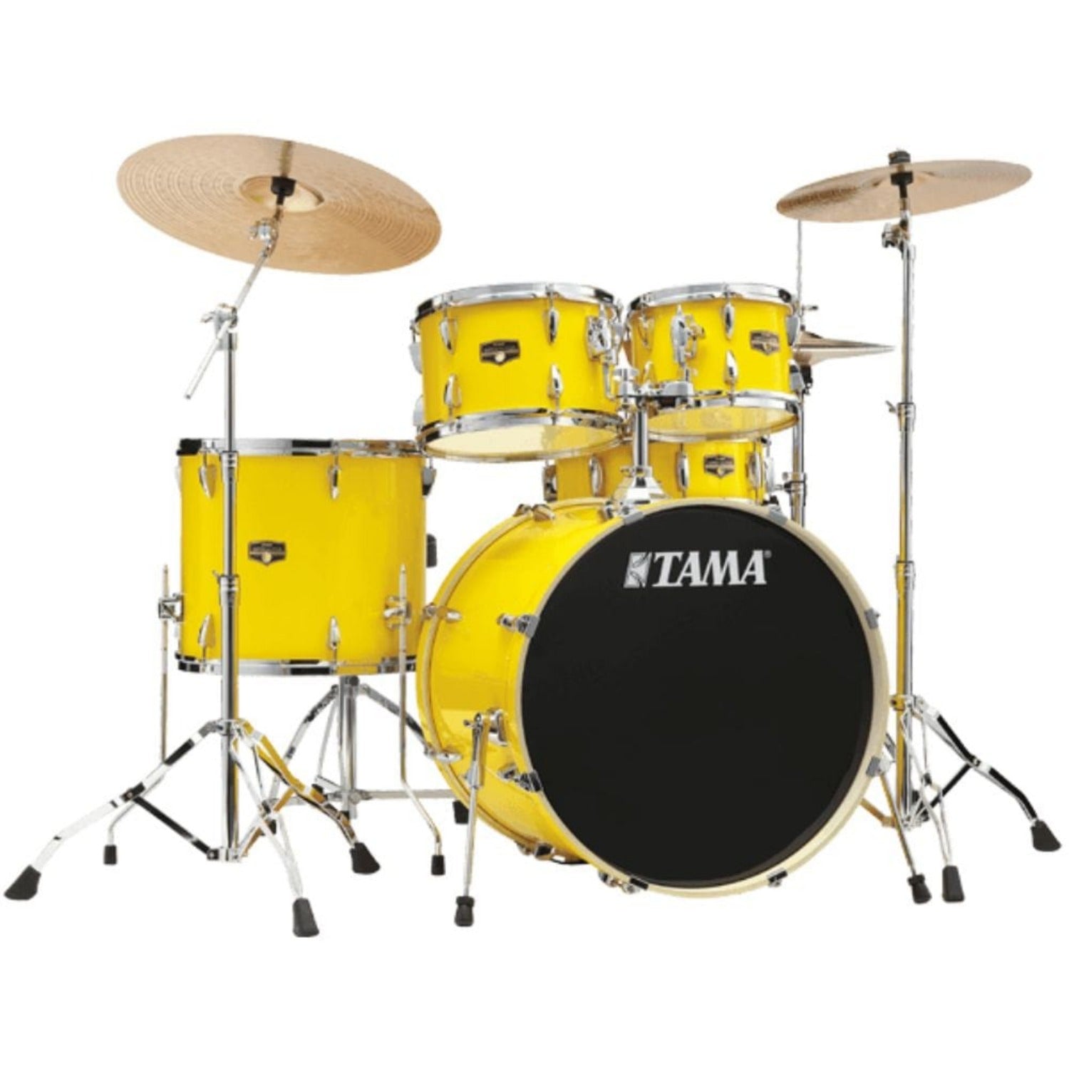 Tama Acoustic Drum Kits Tama IP52H6W Imperial Star 5 Piece Acoustic Drum Kit with Hardware and Drum Throne#color_electric-yellow