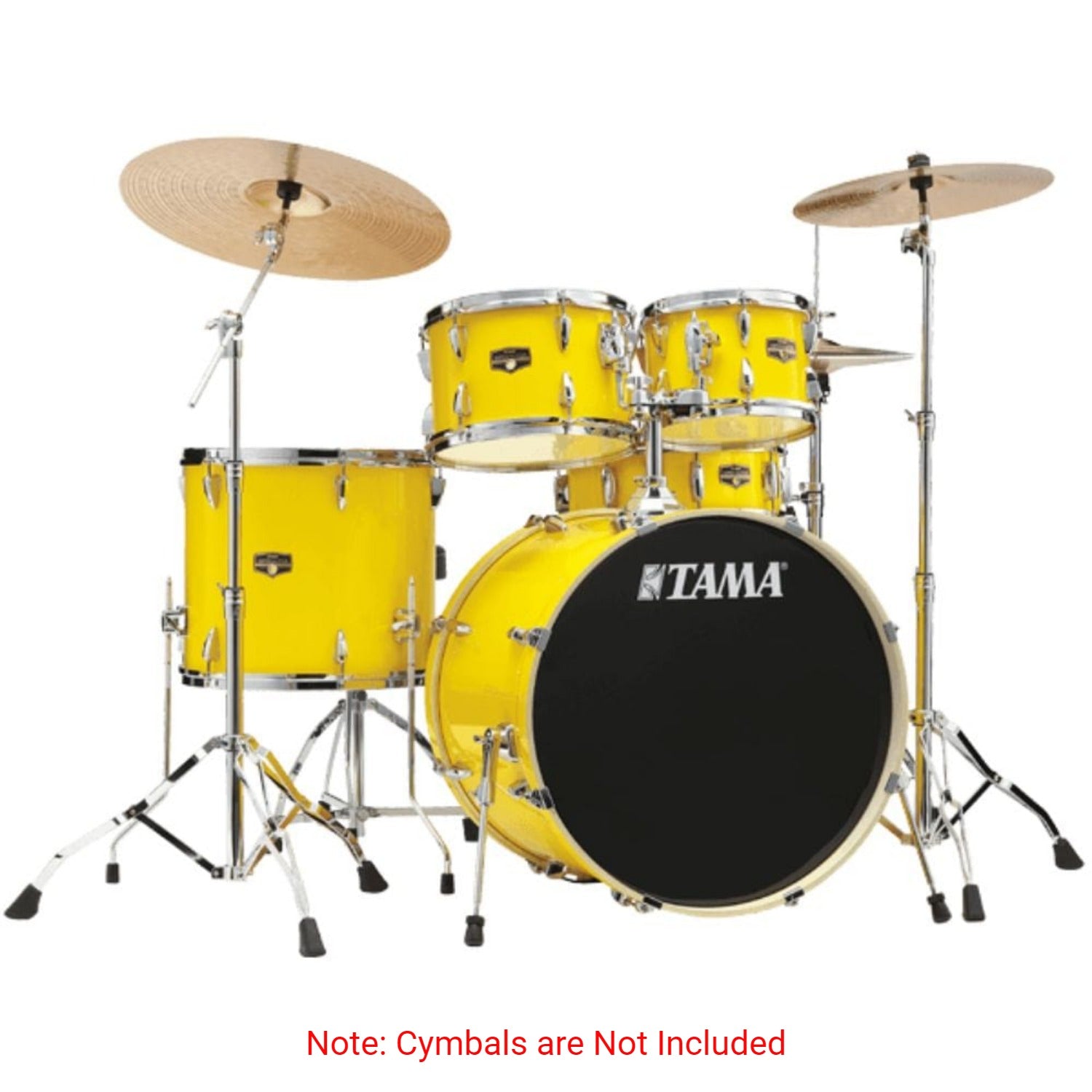Tama Acoustic Drum Kits Tama IP52H6W Imperial Star 5 Piece Acoustic Drum Kit with Hardware and Drum Throne#color_electric-yellow