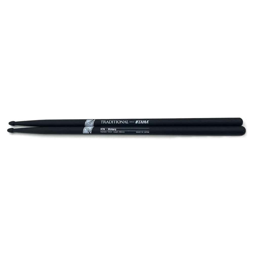 tama drumsticks matte black tama traditional series 7a american hickory drumstick - matte black   
